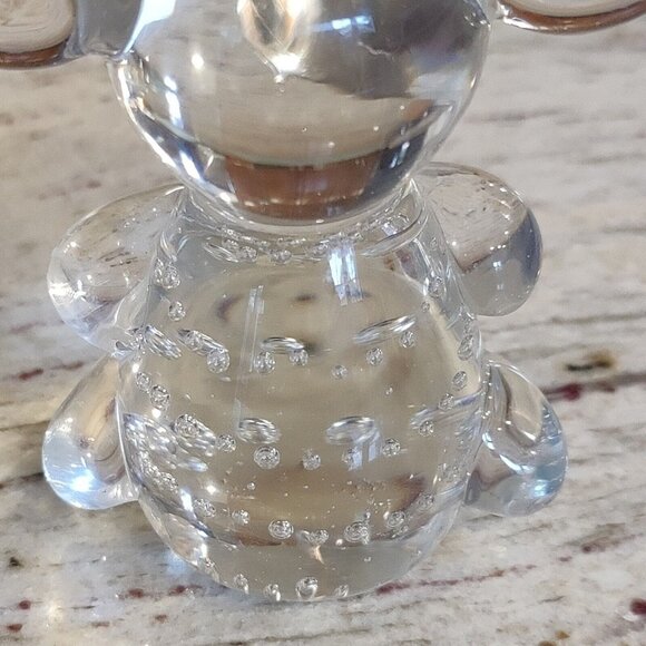 Vtg American Cut Crystal Bear Paperweight Figurine Bullicante Bubbles Taiwan 4" - Picture 9 of 11